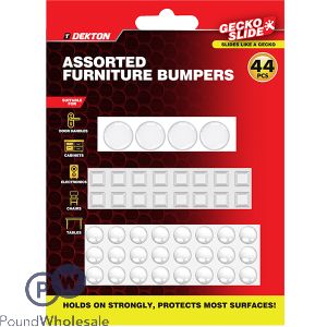 Dekton Gecko Slide Assorted Adhesive Furniture Bumpers 44pc