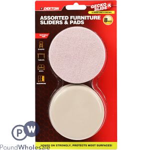 Dekton Gecko Slide Assorted Furniture Sliders & Pads 8pc