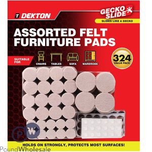 Dekton Gecko Slide Assorted Felt Furniture Pads 324 Pack