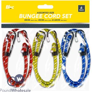 Bloc Assorted Bungee Cord Set 6 Pack