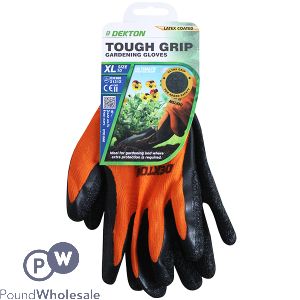 Dekton Tough Grip Latex Coated Gardening Gloves 10/XL