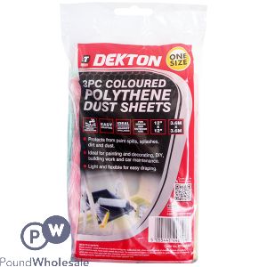 Dekton Coloured Polythene Dust Sheets 3.6M 3 Pack