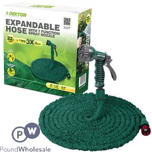 Dekton Expandable Hose With 7 Function Spray Nozzle 22m