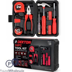 Dekton Black & Red Tool Kit 24pc