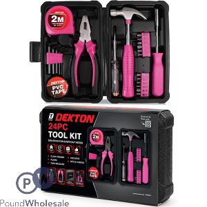 Dekton Black & Pink Tool Kit 24pc