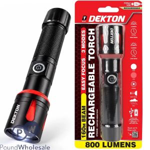 Dekton 800 Lumen 3-mode Rechargeable Torch