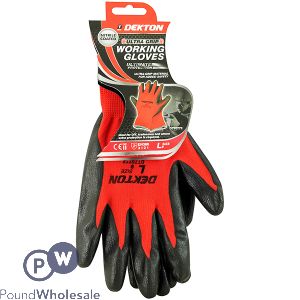 Dekton Ultra Grip Black/Red Nitrile Working Gloves Size 9 Large