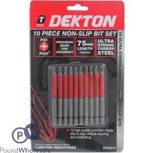 Dekton 10pc Pozi PZ2 Non-Slip Bit Set 75mm