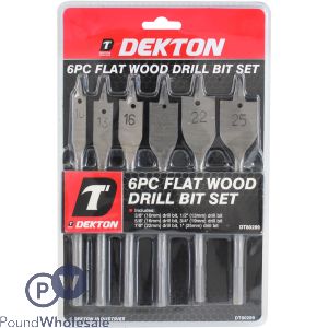 Dekton Flat Wood Drill Bit Set 6pc