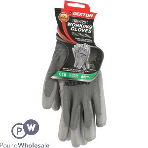 Dekton Snug Fit PU-Coated Grey Working Gloves Medium