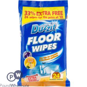Duzzit Lemon Fresh Floor Wipes 24 Pack