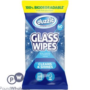 Duzzit Biodegradable Glass Wipes 60 Pack