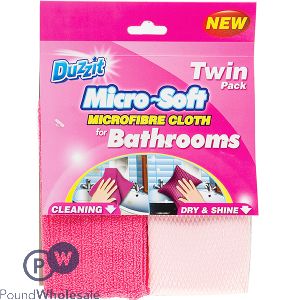 Duzzit Micro-Soft Microfibre Bathroom Cloth Set 2pc
