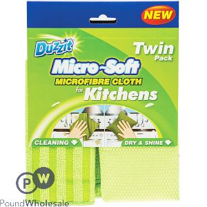 Duzzit Micro-Soft Microfibre Kitchen Cloth Set 2pc