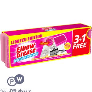 Elbow Grease Pink Hand Grip Scourer 4 Pack