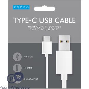 Zenso White Type-C USB Cable 1m