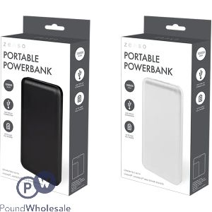Zenso Portable 10,000mah Power Bank Assorted Colours