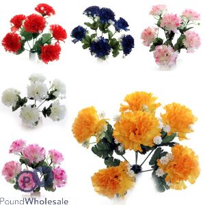 Carnation & Gypsophila Bush Artificial Flowers Assorted Colours