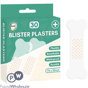 Did 76mm X 25mm Waterproof Breathable Blister Plasters 30 Pack