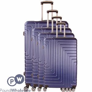 New Classic Navy Abs Hard Suitcase Luggage Set 4pc