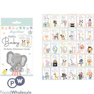 Hugs & Kisses Baby Memorable Moments Cards 30 Pack