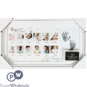 Hugs & Kisses Hand & Foot Print Kit 12 Month Frame