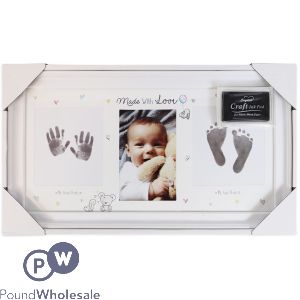 Hugs & Kisses Hand & Footprint Photo Frame