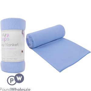 First Steps Baby Blanket 70cm X 70cm Blue