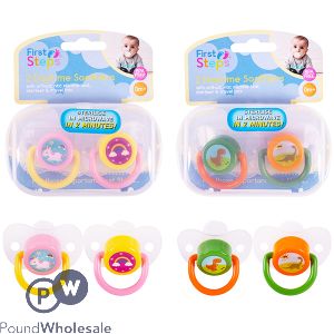 First Steps Daytime Soothers & Steriliser Box 2 Pack Assorted