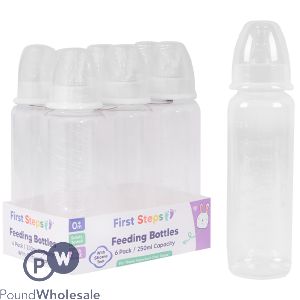 First Steps Clear Baby Bottles 250ml 6 Pack