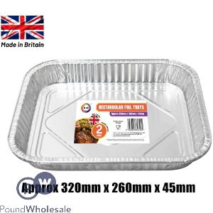 Did Rectangular Foil Tray 2 Pack 32cm X 26cm X 45cm