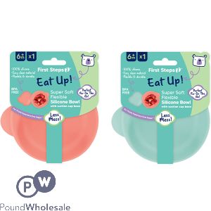 First Steps Super Soft Flexible Silicone Suction Divider Baby Plate 19.5cm Assorted Colours