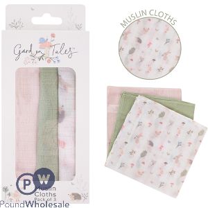 First Steps Garden Tales Cotton Muslin Cloths 3 Pack