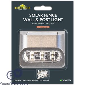 Bright Night Solar Bright White Fence, Wall & Post Light