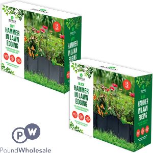 Rowan Plastic Hammer-In Lawn Edging 15 Pack Assorted Colours