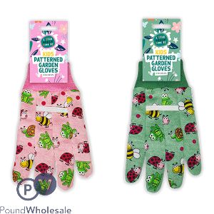 Rowan Little Green Fingers Kids Patterned Garden Gloves Assorted