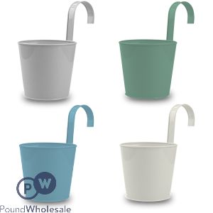 Rowan Hanging Hook Metal Plant Pot Assorted Colours