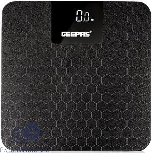 Geepas Black Precision Digital Bathroom Weighing Scales 180kg