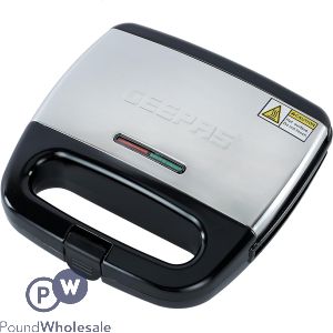 Geepas 2 Slice Non-Stick Sandwich Toasting Press & Grill 750W