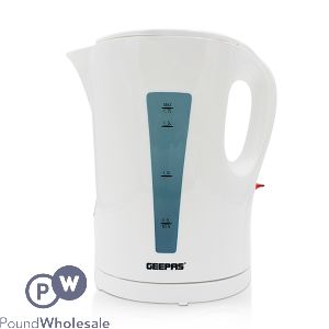Geepas 2200W Rapid Boil White Cordless Kettle 1.7L