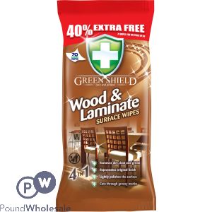 Greenshield Wood & Laminate Wipes 70 Pack