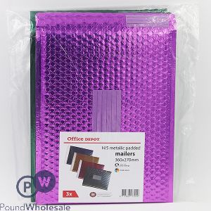 Metallic Bubble Mail Bags 3 Pack