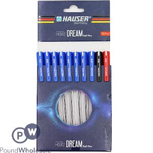 Hauser Dream Assorted Colour Premium Ball Pen 10 Pack