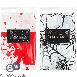 Halloween Blood & Cobweb Table Cloth 132cm X 178cm Assorted