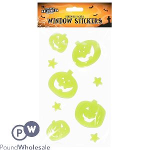 Halloween Assorted Gel Glow In The Dark Window Stickers 9 Pack