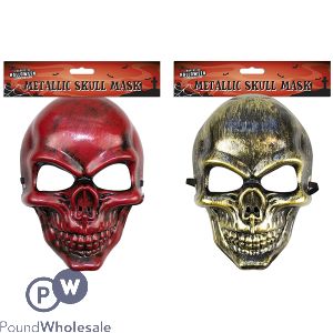 Halloween Metallic Skull Mask Assorted Colours