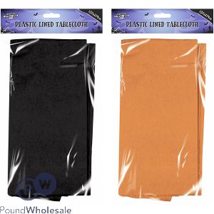 Halloween Plastic-Lined Tablecloth 137cm X 274cm Assorted Colours
