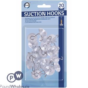 Did 2.2cm Clear Suction Hooks 20 Pack