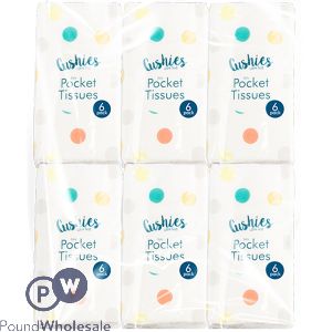 Cushies 3-Ply Pocket Tissues 6 Pack