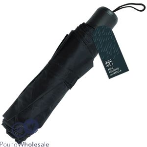 Brolly Black Mini Folding Umbrella 94cm